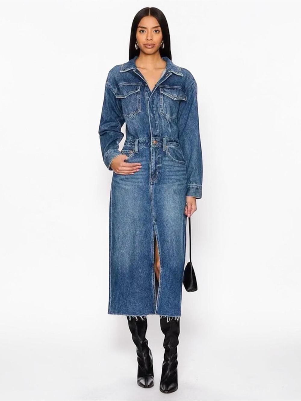 Pistola Amira Denim Midi Dress Social